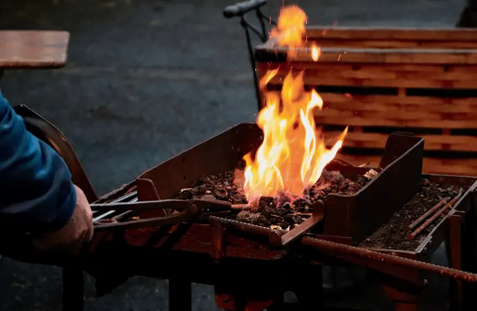 A forge is used for heating metals A forge is used for heating metals.