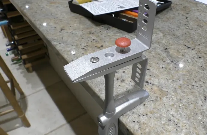 The clamp will hold the knife blade throughout the knife making process The clamp will hold the knife blade throughout the knife making process.