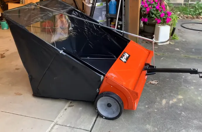 As the name suggests, lawn sweeper rollers pick up grass clippings, debris, small twigs and acorns, and pinecones.